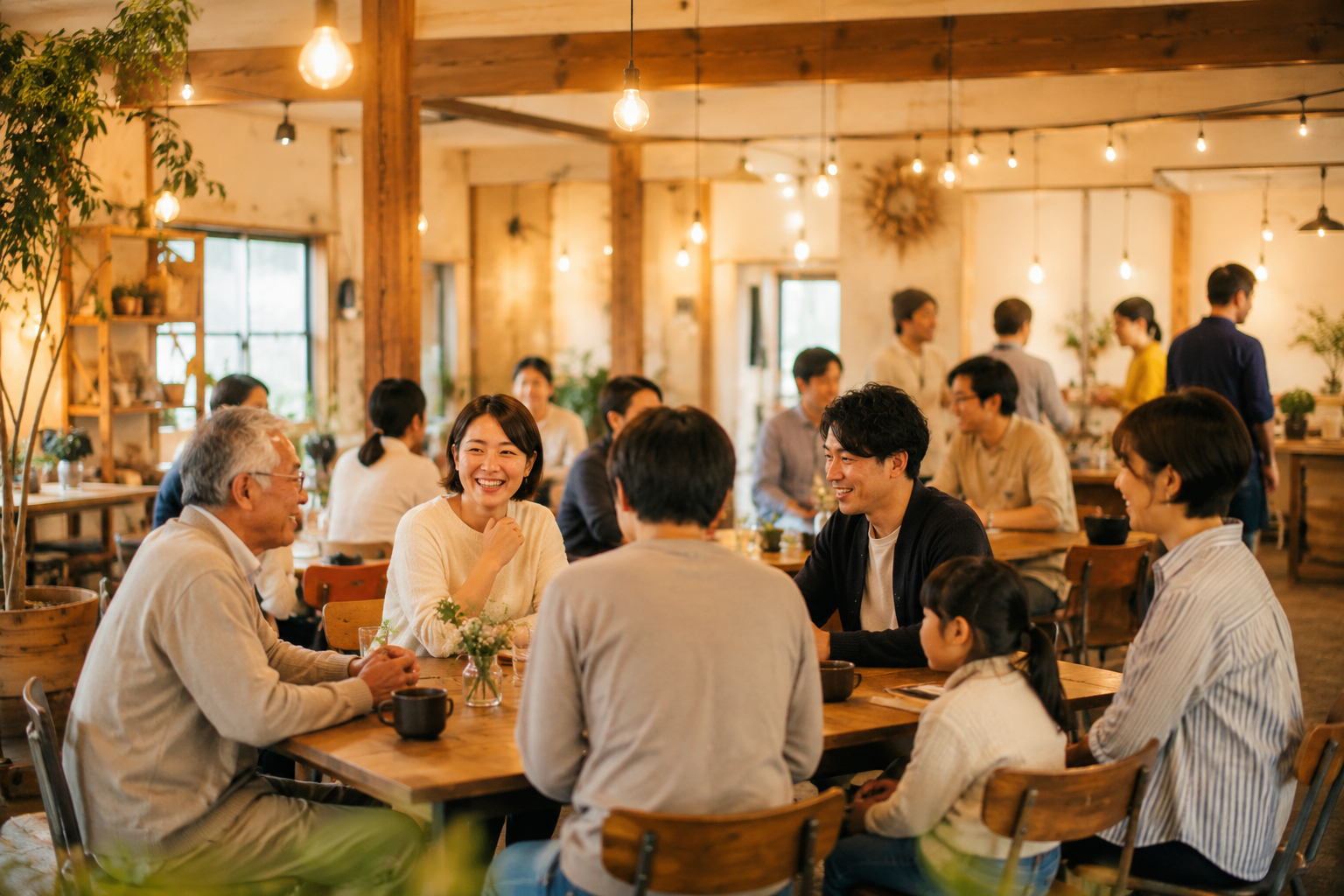 地域で交流する人々
