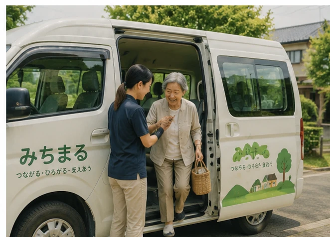 地域を移動する車両